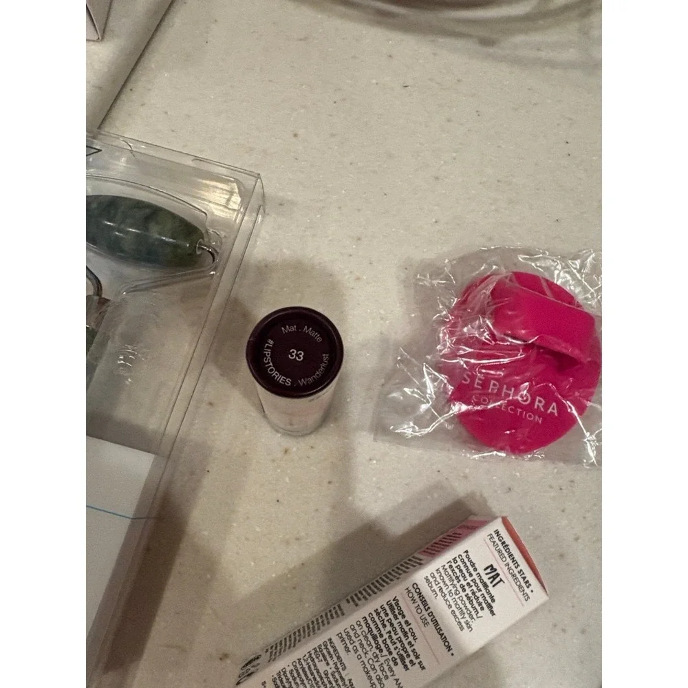 Sephora & Believe Beauty Bundle Womens OS Green Pink New Jade‎ Roller Makeup Set